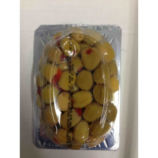 Bagci Green Olives Stuffed With Red Peppers 210g SAMA FOODS ENFIELD UK