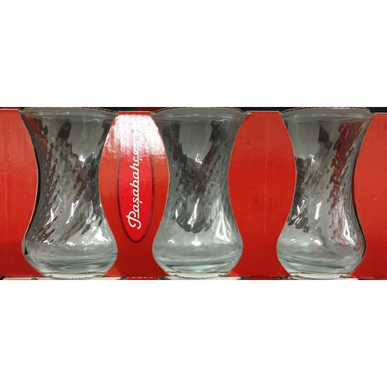 Pasabahce 6x Slim Optical Turkish Tea Glasses 42781 SAMA FOODS ENFIELD UK