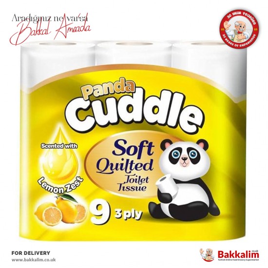 Panda Cuddle Soft Toilet Paper Lemon Scented 9 Rolls SAMA FOODS ENFIELD UK