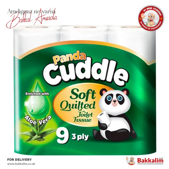 Panda Cuddle Soft Tuvalet Kağıdı Aloe Vera Kokulu 9 Rulo SAMA FOODS ENFIELD UK