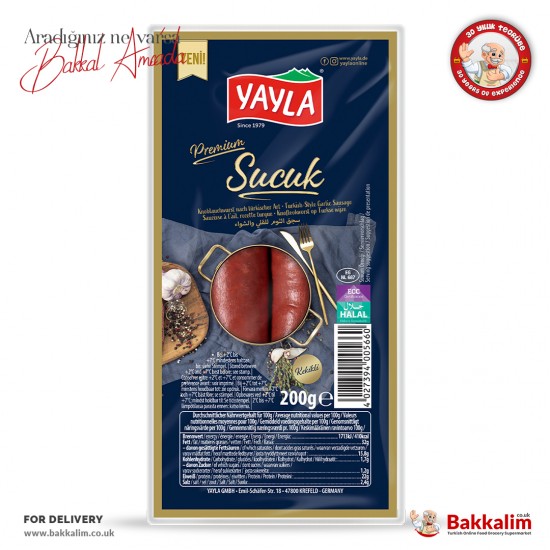 Yayla Premium Parmak Sucuk 200 Gr Kekikli SAMA FOODS ENFIELD UK