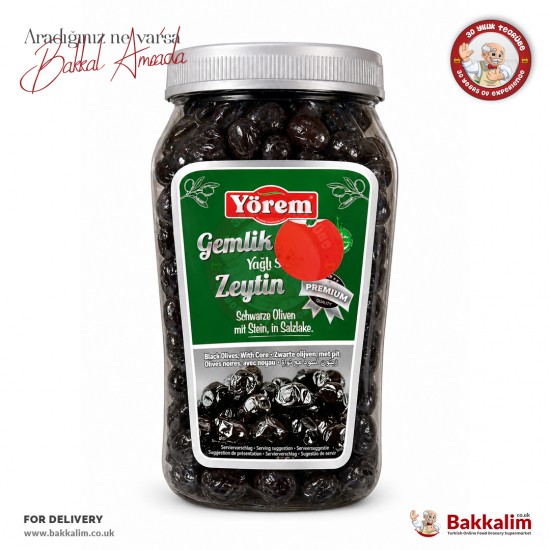 Yorem Gemlik Oily Brined Black Olives 1200 G