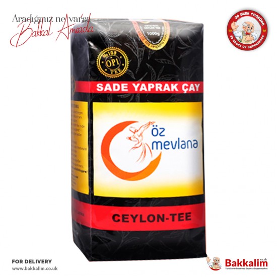 Öz Mevlana Ceylon Sade Yaprak Çay 1000 Gr SAMA FOODS ENFIELD UK