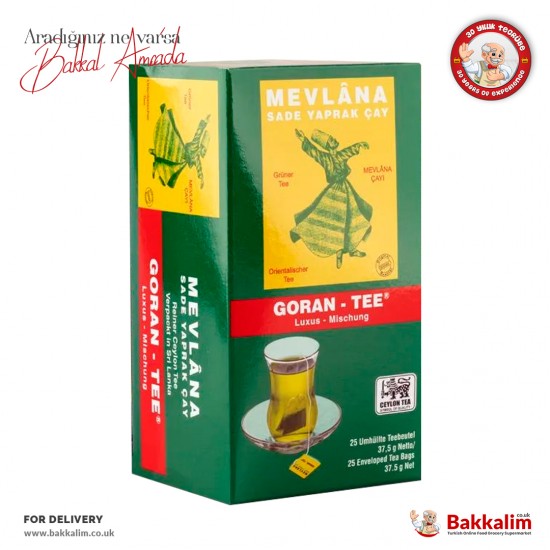 Mevlana Goran Tea Yeşil Çay 25 Poşet SAMA FOODS ENFIELD UK