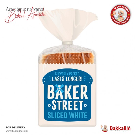 Baker Street Sliced White Bread 550 G SAMA FOODS ENFIELD UK