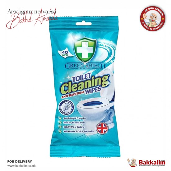 Green Shield Toilet Cleaning Anti Bacterial Wipes In Pack 40 Pcs