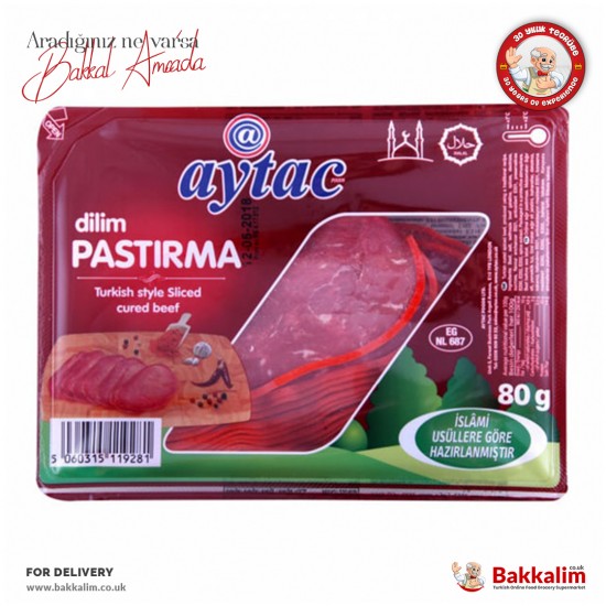 Aytac Turkish Style Sliced Cured Beef 80 G SAMA FOODS ENFIELD UK