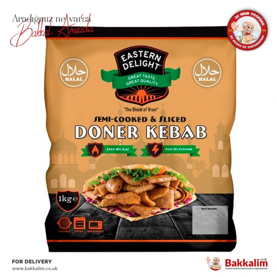 Eastern Delight Et Döner Kebap Yarı Pişirilmiş ve Dilimlenmiş 1000 Gr SAMA FOODS ENFIELD UK