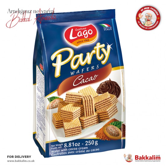 Lago Party Wafers Kakaolu Gofret 250 Gr SAMA FOODS ENFIELD UK