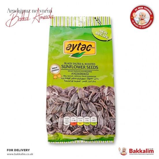 Aytac Black Sunflower Seeds Roasted and Salted 70 G SAMA FOODS ENFIELD UK