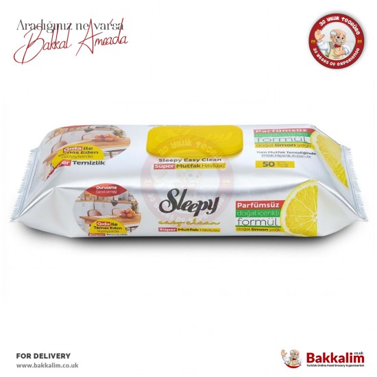 Sleepy Lemon Oil Kitchen Cleaning Wipes 50 Sheets