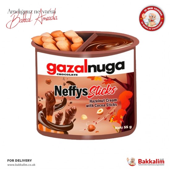 Gazalnuga Kakaolu Çubuklar Fındık Kreması 55 Gr SAMA FOODS ENFIELD UK