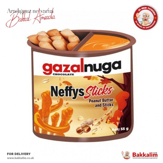 Gazalnuga Çubuklar Yer Fıstığı Tereyağlı 55 Gr SAMA FOODS ENFIELD UK