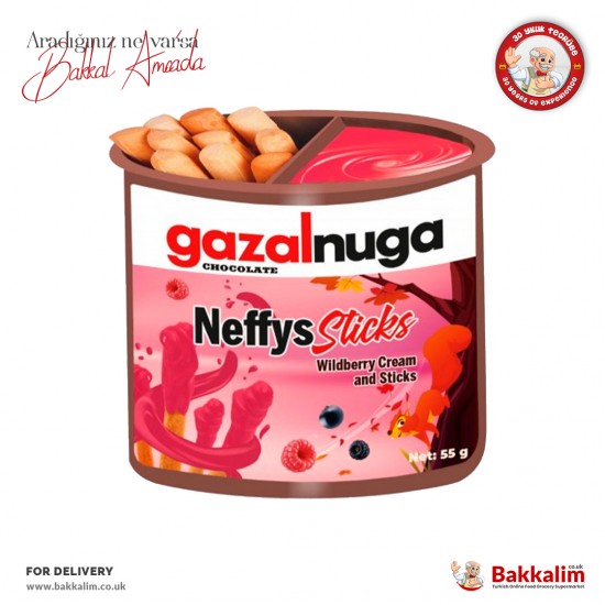 Gazalnuga Çubuklar Yaban Mersini Kreması 55 Gr SAMA FOODS ENFIELD UK