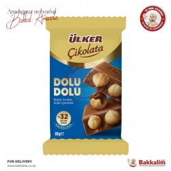 Ülker %32 Dolu Dolu Bütün Fındıklı Sütlü Çikolata 80 Gr