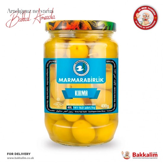 Marmarabirlik 4XL Cracked Green Olives N400 G SAMA FOODS ENFIELD UK