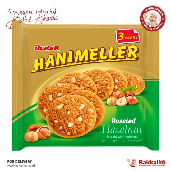 Ülker Hanımeller Kızarmış Fındıklı Bisküvi 3lü Paket 246 Gr SAMA FOODS ENFIELD UK