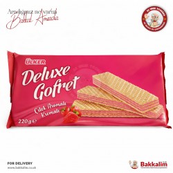Ülker Deluxe Çilek Aromalı Kremalı Gofret 220 Gr