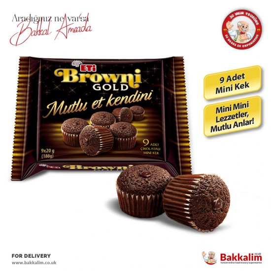 Eti Browni Gold 9 Pcs Mini Cake 180 G SAMA FOODS ENFIELD UK