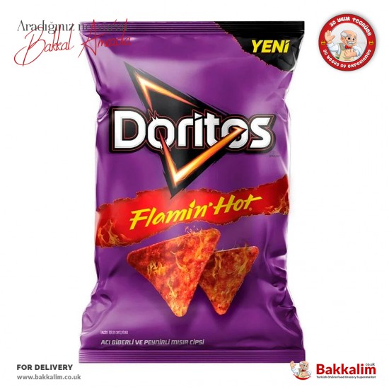 Doritos Flamin Hot Cheese and Hot Pepper Chips 102 G SAMA FOODS ENFIELD UK