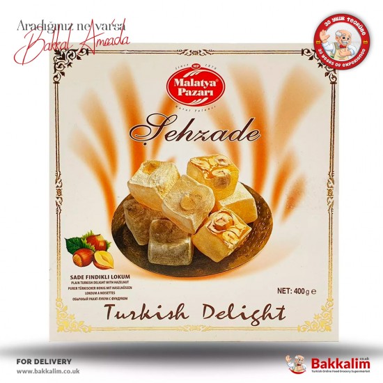 Malatya Pazarı Şehzade Sade Fındıklı Lokum N400 Gr SAMA FOODS ENFIELD UK