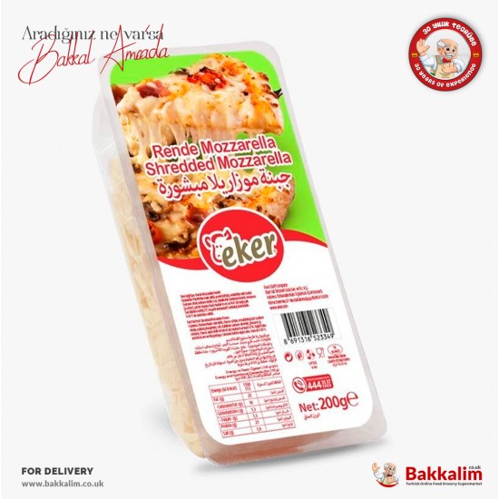 Eker Shredded Mozzarella Cheese 200 G SAMA FOODS ENFIELD UK