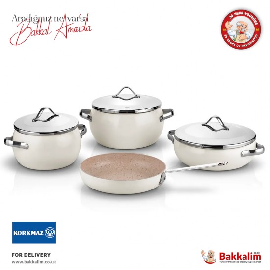 Korkmaz Lumia Cookware Set A2674 7 Pcs SAMA FOODS ENFIELD UK