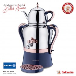 Korkmaz Hanedan Azura Inox Rose Gold Electricly Samovar A843-01