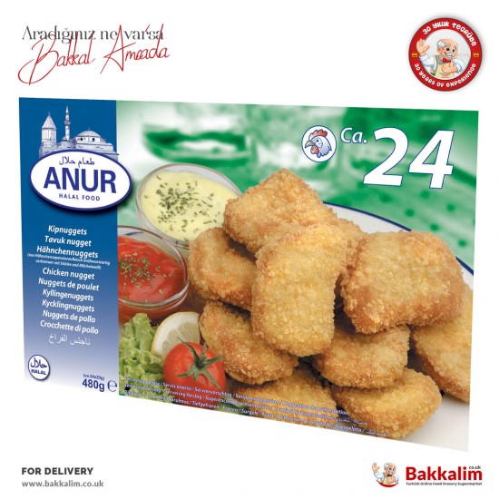Anur 480 G Chicken Nugget Pack in 24 Pcs SAMA FOODS ENFIELD UK