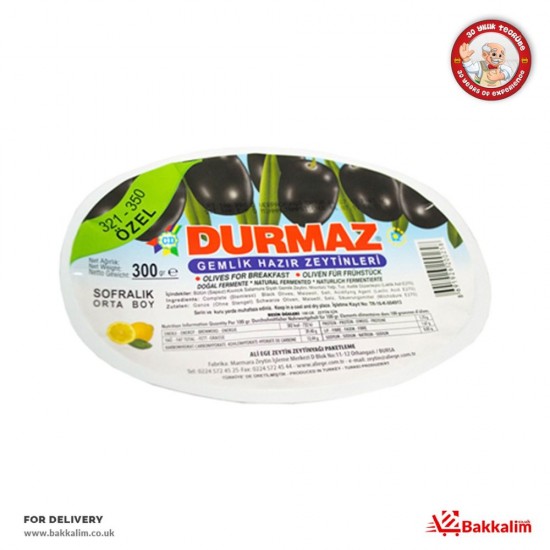 Durmaz 300 Gr Gemlik Hazır Zeytin SAMA FOODS ENFIELD UK