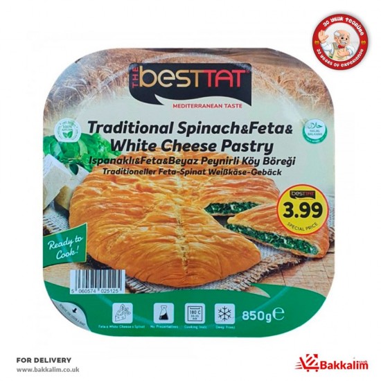 BestTat 850 Gr Traditional Spinach And Feta And White Cheese Pastry SAMA FOODS ENFIELD UK