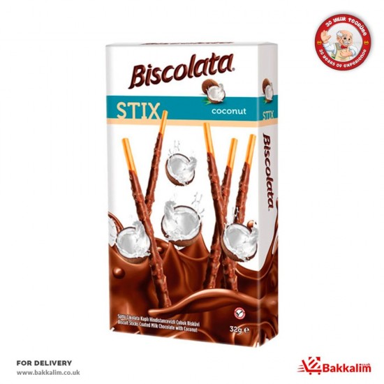 Biscolata 32 Gr Hindistan Cevizli Cikolatali Cubuk SAMA FOODS ENFIELD UK