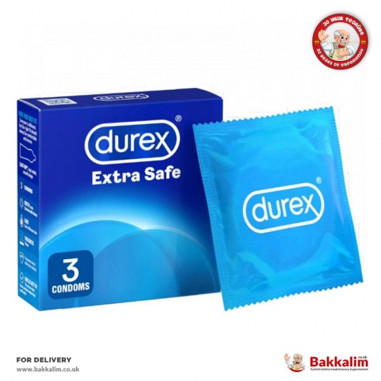 Durex Extra Güvenli Prezervatif Condom 3lü Paket SAMA FOODS ENFIELD UK