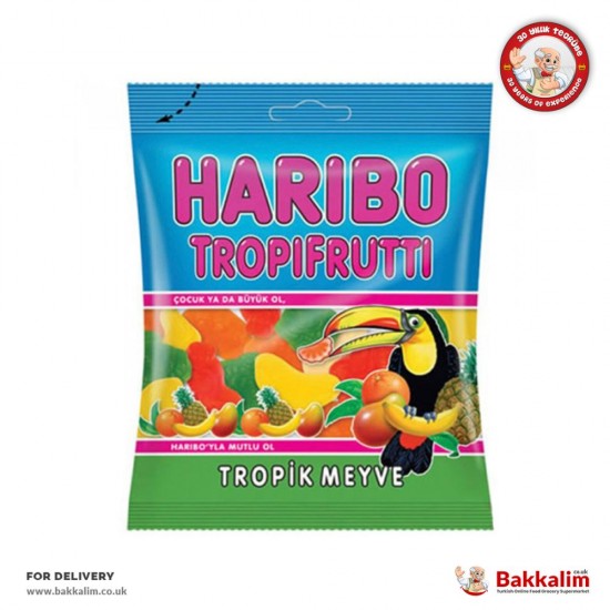 Haribo 100 G Halal Tropical Frutti Jelly Candy SAMA FOODS ENFIELD UK