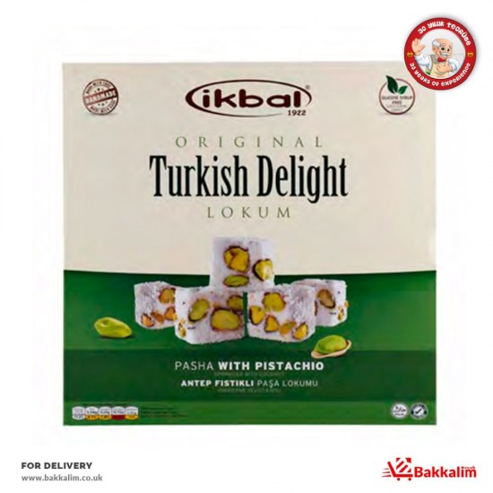 Ikbal 350 Gr Turkish Delight Pasha With Pistachio SAMA FOODS ENFIELD UK