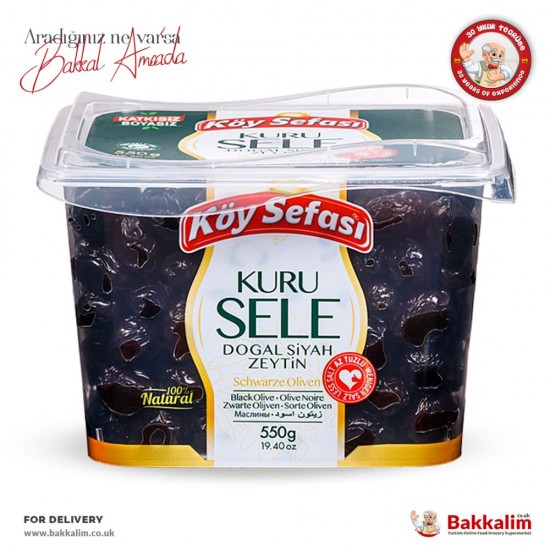 Köy Sefası N550 Gr Kuru Sele Doğal Siyah Zeytin SAMA FOODS ENFIELD UK