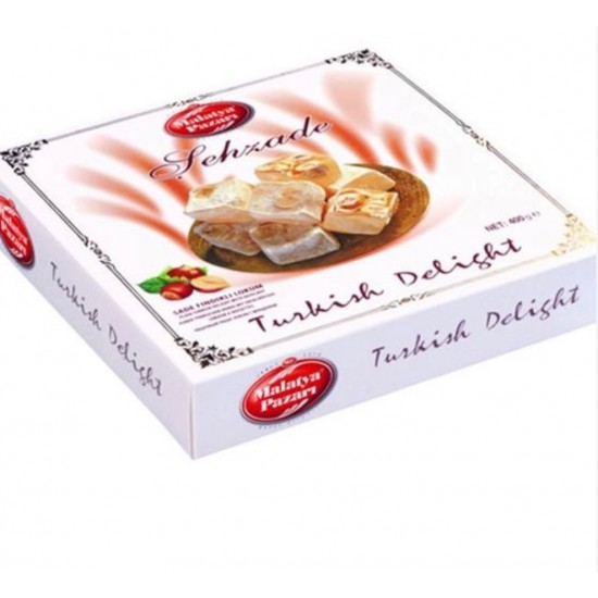 Malatya Pazari Hazelnut Plain Turkish Delight400g SAMA FOODS ENFIELD UK