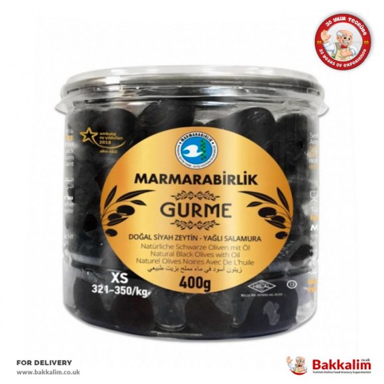 Marmarabirlik 400 Gr XS Gourmet Black Olives With Oil SAMA FOODS ENFIELD UK