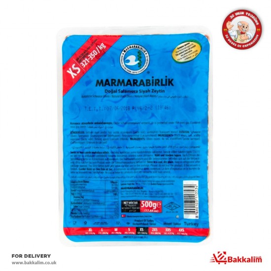 Marmarabirlik 500 Gr XS Natural Black Olives SAMA FOODS ENFIELD UK