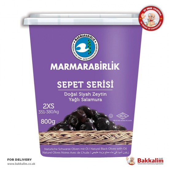 Marmarabirlik 800 Gr 2XS Sepet Serisi Yağlı Salamura Siyah Zeytin SAMA FOODS ENFIELD UK