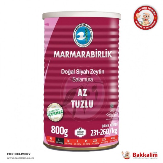 Marmarabirlik L 800 Gr Az Tuzlu Doğal Siyah Zeytin SAMA FOODS ENFIELD UK