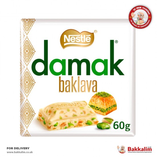 Nestle Damak 60 Gr Pistachio And Baklava With White Chocolate SAMA FOODS ENFIELD UK