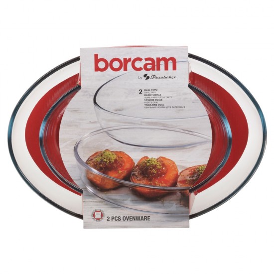 Pasabahce Borcam Oval Tray 2pcs SAMA FOODS ENFIELD UK