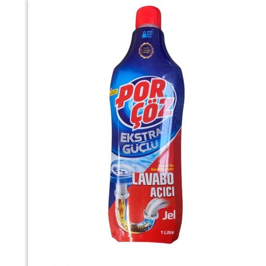 PorÇöz Lavabo Açıcı Ekstra Güçlü Jel 1 Lt SAMA FOODS ENFIELD UK