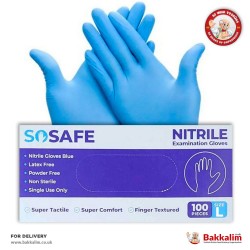 Sosafe XL Boyut 100 Adet Nitril Mavi Eldiven