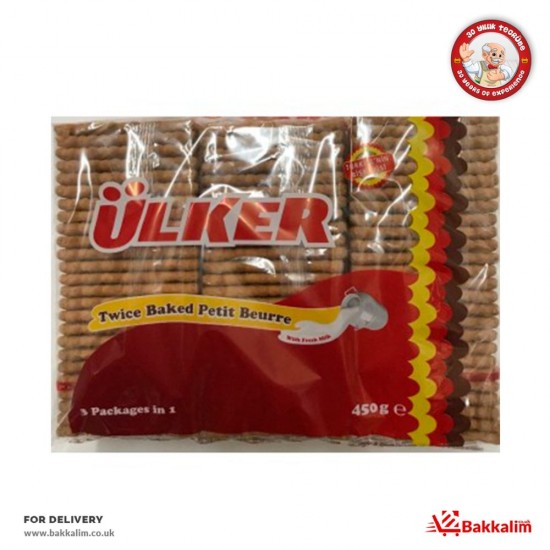 Ulker 450 Gr 3 Pcs Twice Baked Petit Beurre Biscuit SAMA FOODS ENFIELD UK