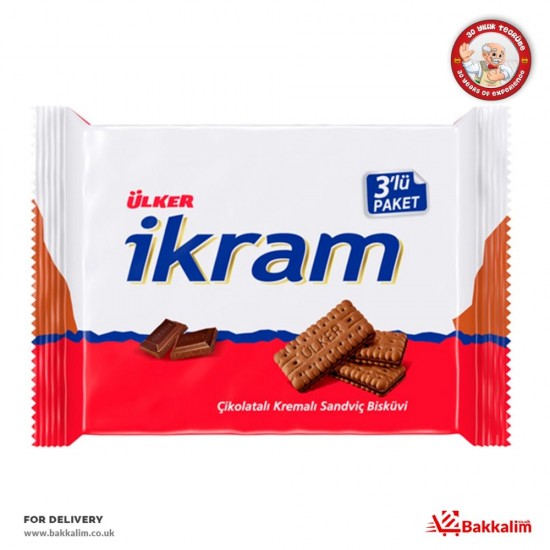 Ulker 84 Gr 3 Pcs  Ikram Biscuits With Chocolate Cream SAMA FOODS ENFIELD UK