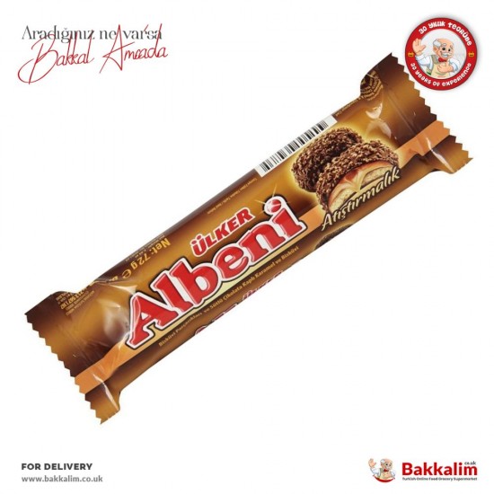 Ulker Albeni Biscuits With Caramel  Covered In Milk Chocolate And Biscuit Pieces 72 G SAMA FOODS ENFIELD UK