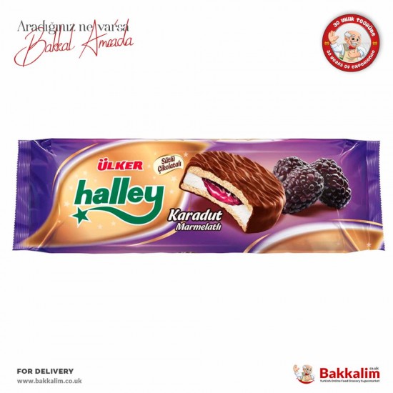 Ülker Halley Çikolata Kaplı Karadutlu Marshmallowlu Bisküvi SAMA FOODS ENFIELD UK