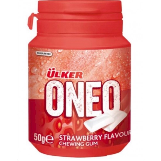 Ulker Oneo Strawberry Chewing Gum Sugar Free 50g SAMA FOODS ENFIELD UK